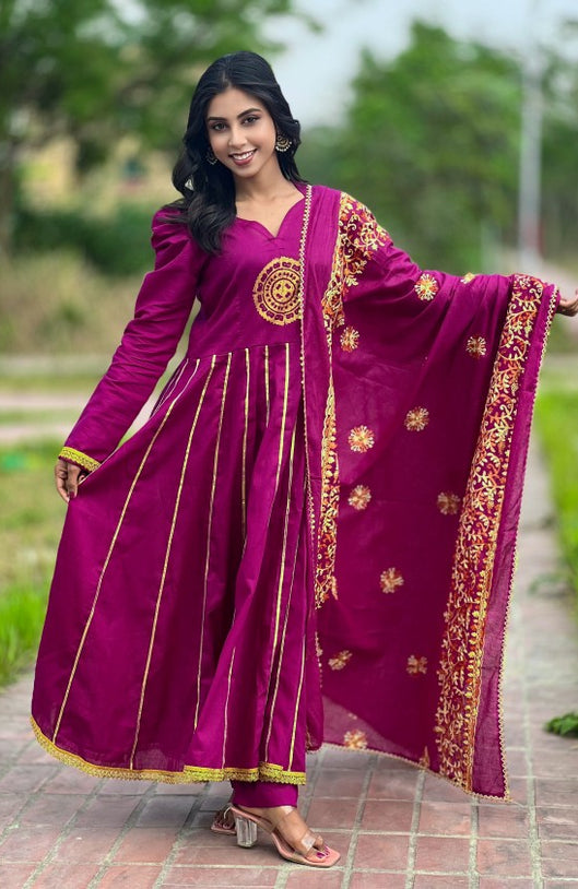 Magenta Glow Anarkali Set