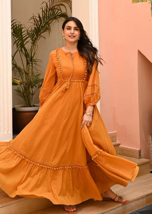 Mustard Muse Cotton Dress