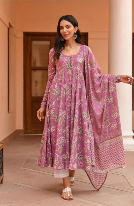 Floral Anarkali Set