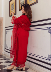 Red Chanderi Suit Set