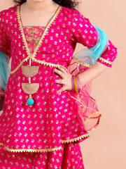 Royal Magenta Foil Lehenga for Girls