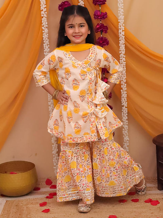 Vibrant Cotton Kurti Sharara Set