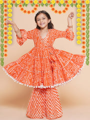 Orange Printed Kurta for Kids – Cotton Ethnic Wear