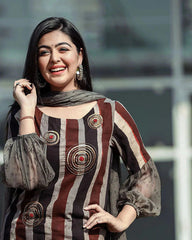 Caramel Stripe Cotton Ensemble