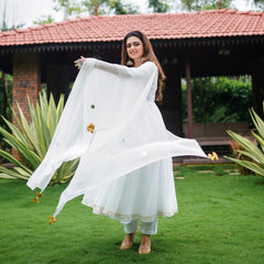 White Mirage Anarkali Set