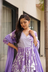 Lynora Purple Printed Cotton Set