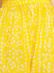 Bright Yellow Printed Sharara Set