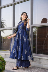 Blue Haze Cotton Suit Set