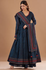 Blue Mirage Cotton Anarkali
