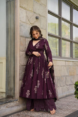 Muted Plum Cotton Anarkali