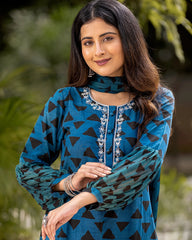 Azure Bagru Suit Set