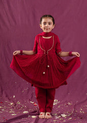 Cherry Blaze Anarkali Mini Set