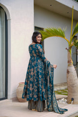 Azure Afsan Cotton Suit Set