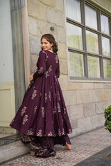Muted Plum Cotton Anarkali