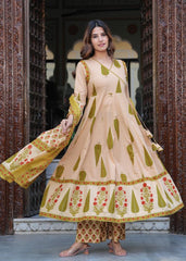 Floral Sand Anarkali Suit