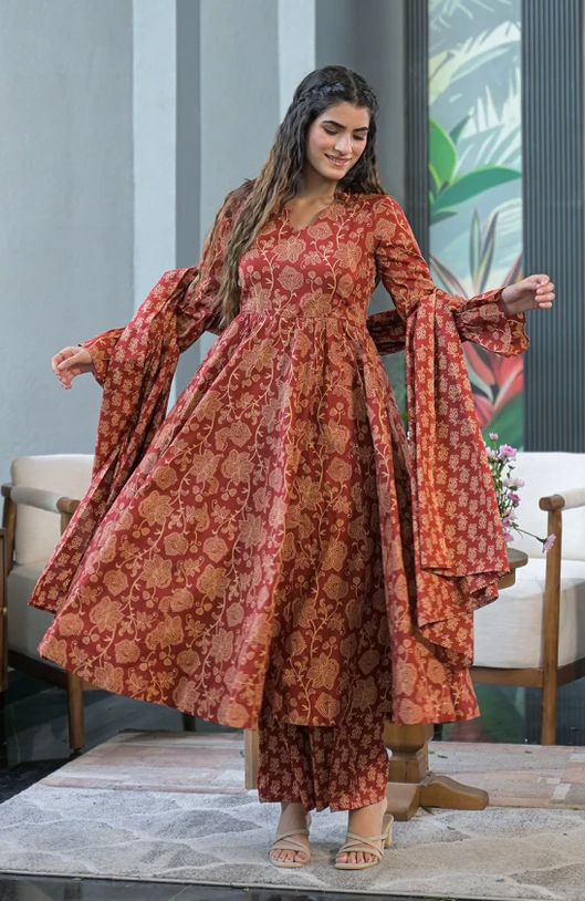 Rosaria Cotton Anarkali Set