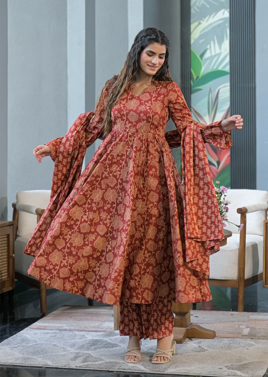 Rosaria Cotton Anarkali Set