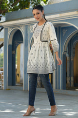 Black White Cambric Tunic